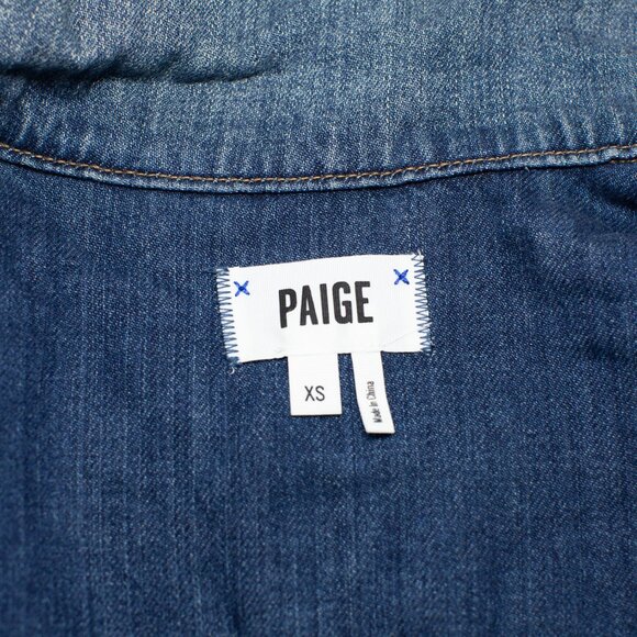 PAIGE Distressed Blue Denim Jacket - Picture 4 of 9